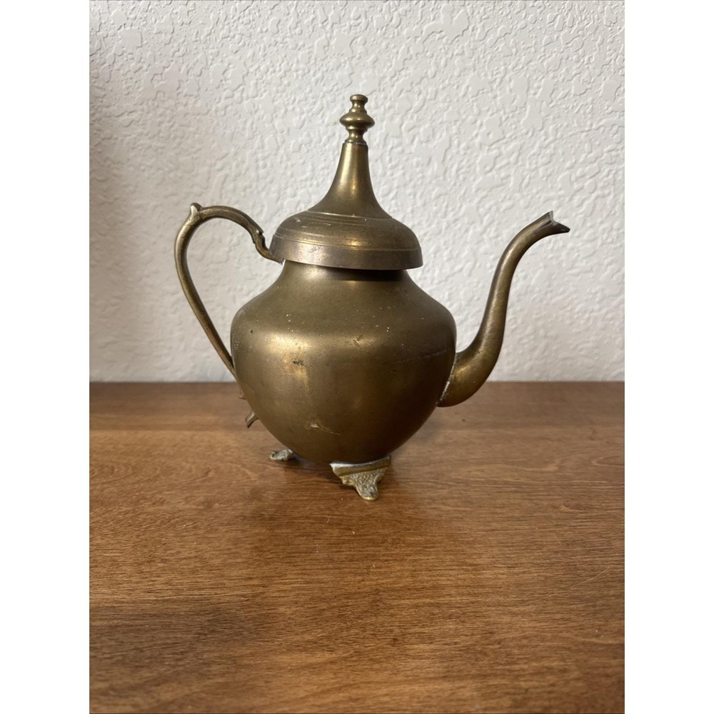 Vintage Cespedes Brass Kettle With Decorative Feet Cooper Wick Chile